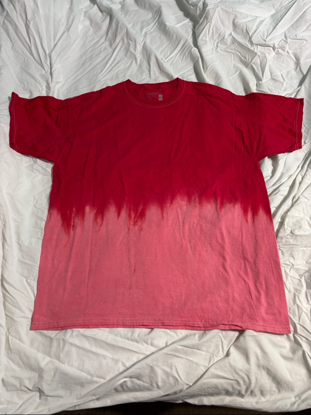 Men's Ombre Crewneck T-Shirt in Red and Pink